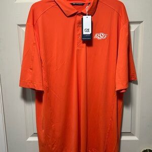 Cutter & Buck Oklahoma State University OSU Cowboys Orange Polo Shirt Men’s LT